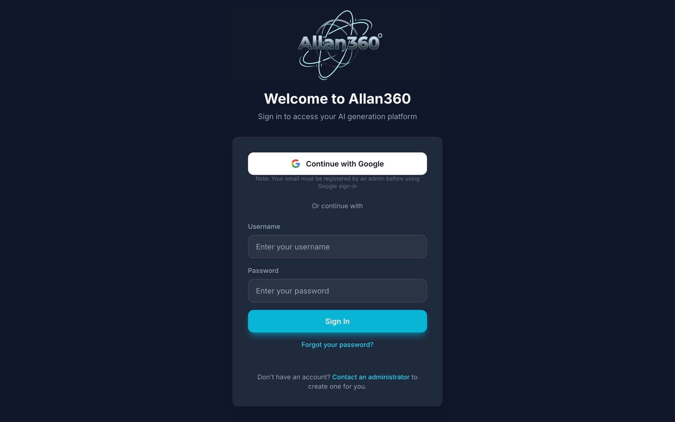 Allan360 interface
