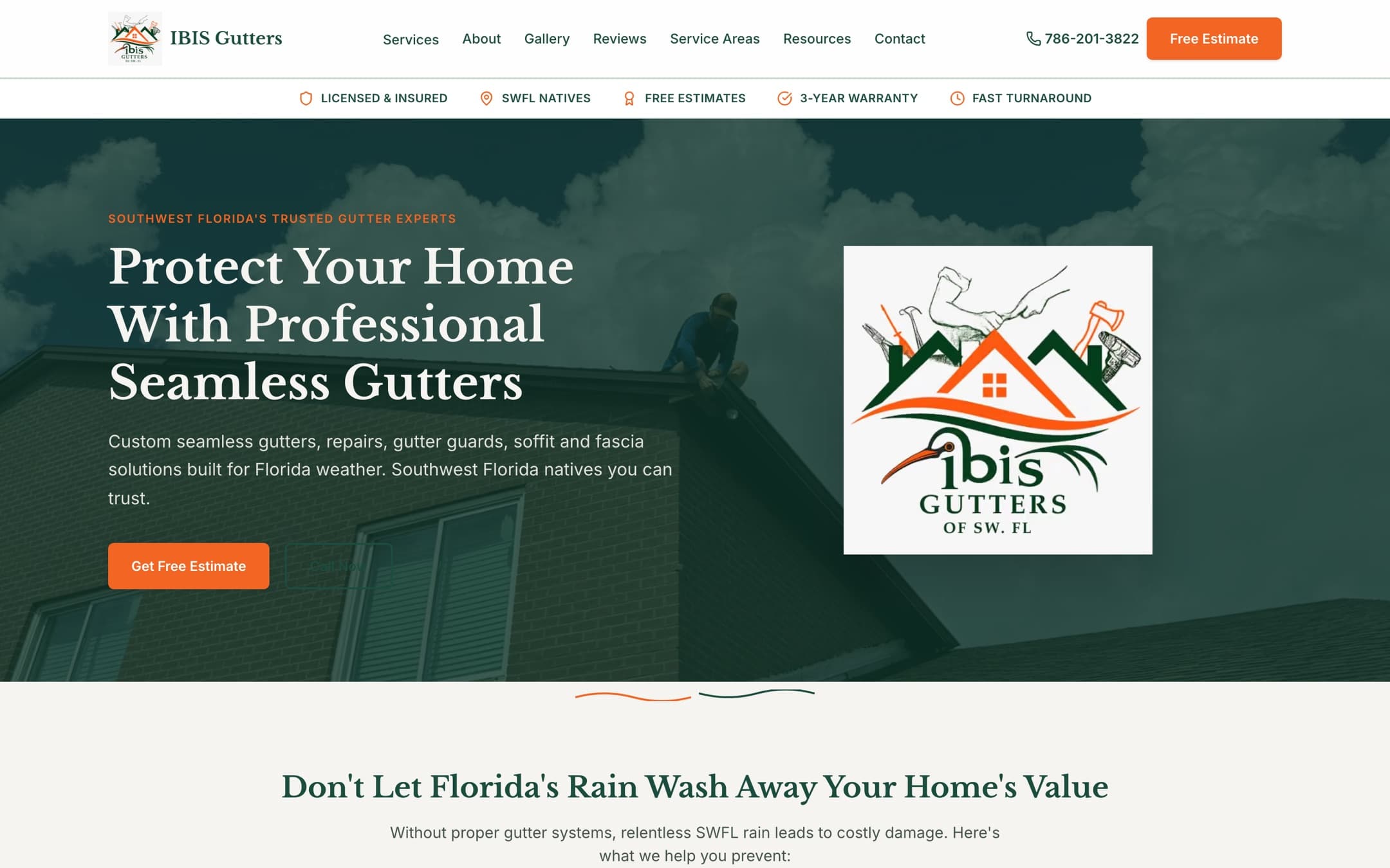 IBIS Gutters homepage